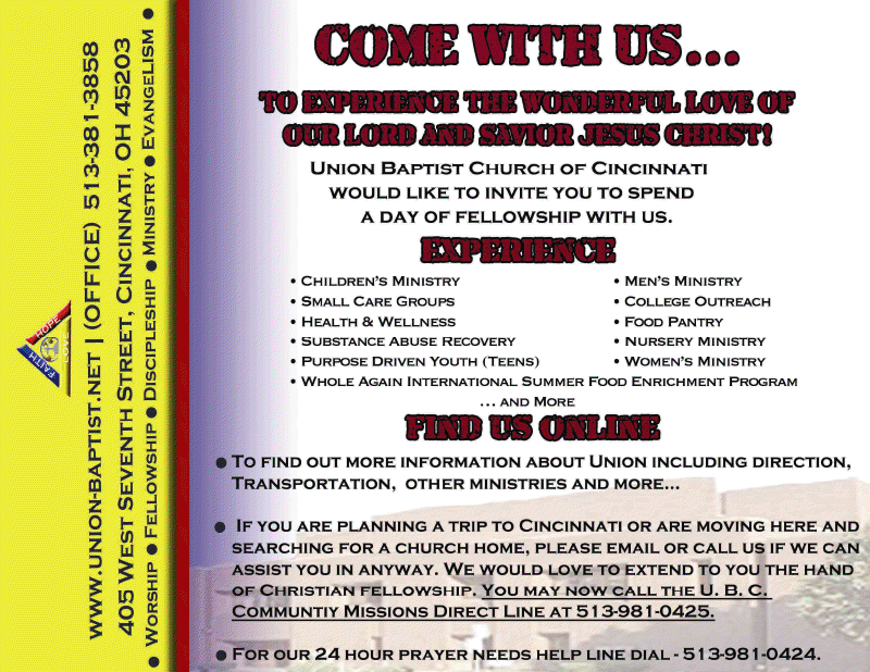 evangelistic flyer union baptist church of cincinnati evangelism flyers